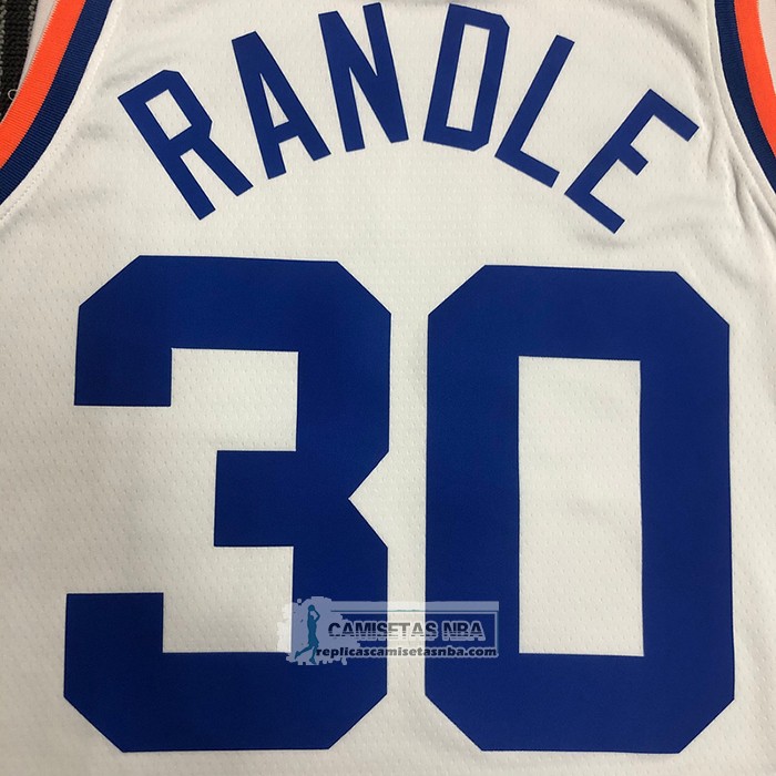 Camiseta New York Knicks Julius Randle NO 30 75th Anniversary Blanco